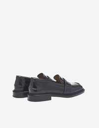Embossed leather loafers - Black