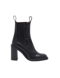 Chelsea boots with leather heels - Black