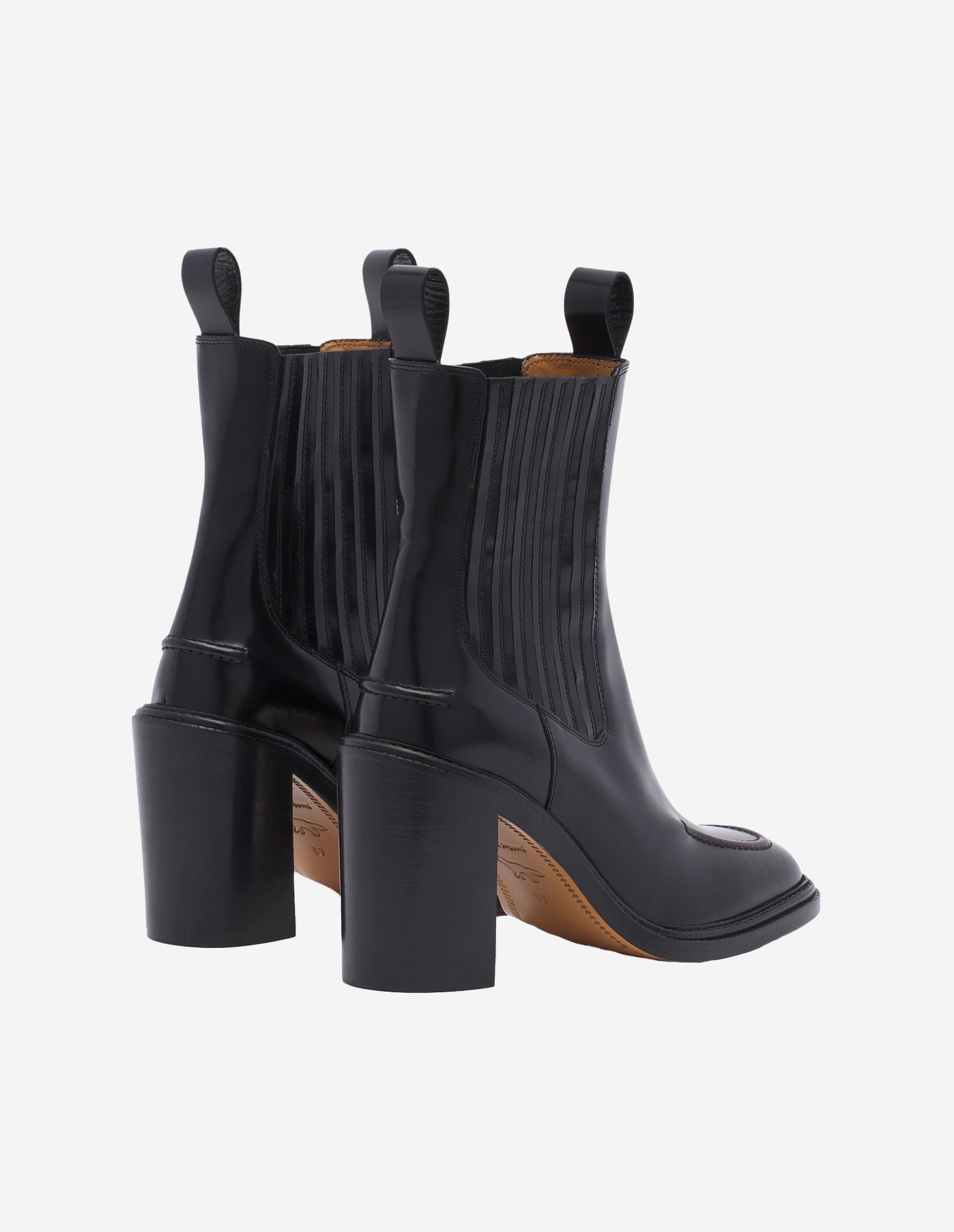 Chelsea boots with leather heels - Black