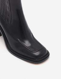 Chelsea boots with leather heels - Black