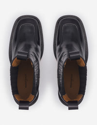 Chelsea boots with leather heels - Black