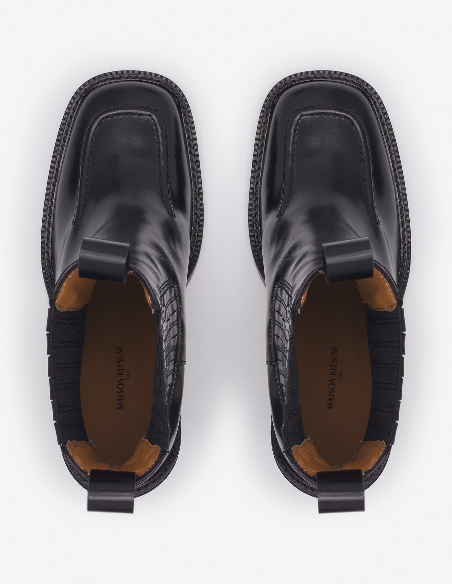 Chelsea boots with leather heels - Black