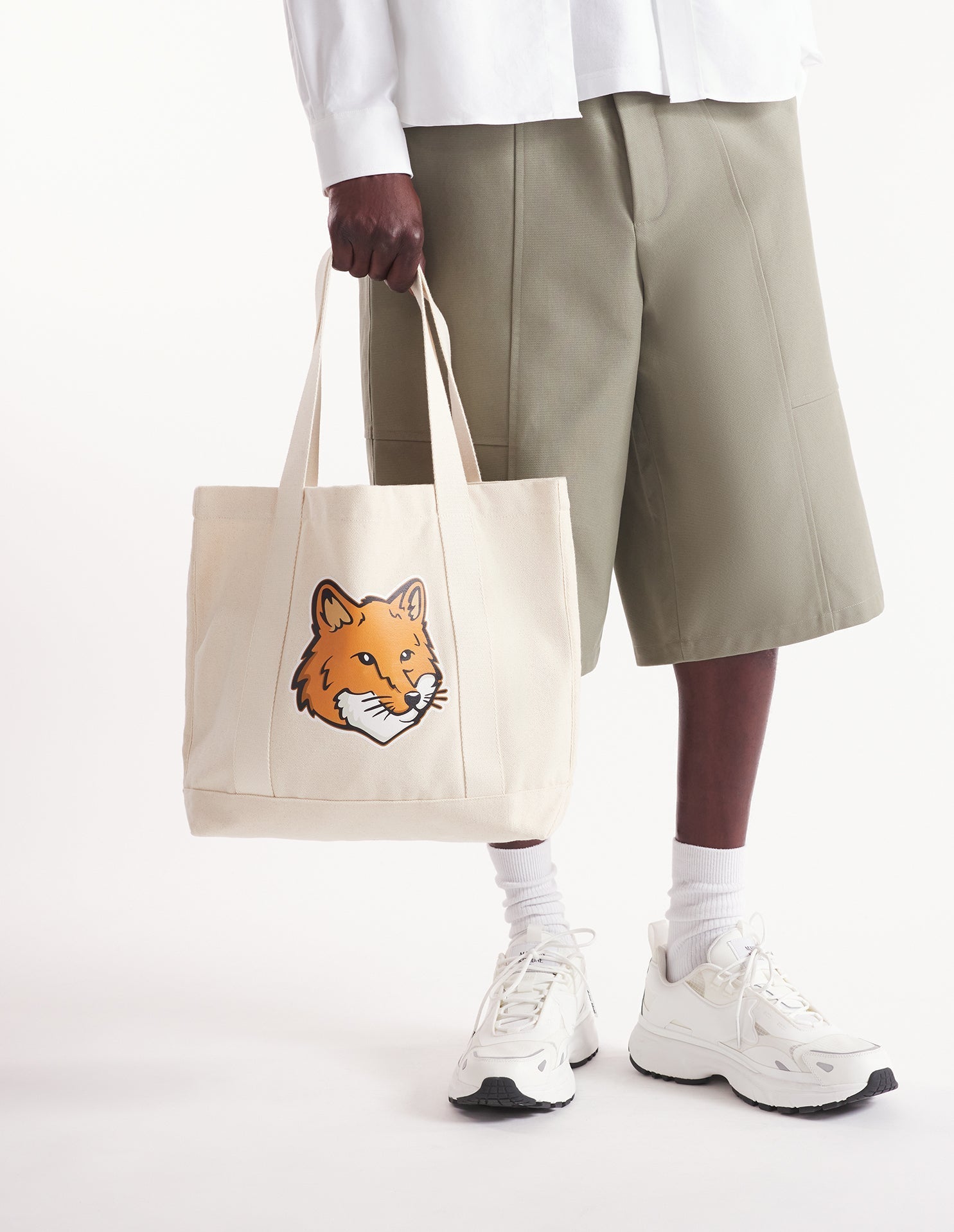 Fox Head shopping bag - Ecru