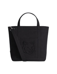 Fox head small shopping bag - Black
