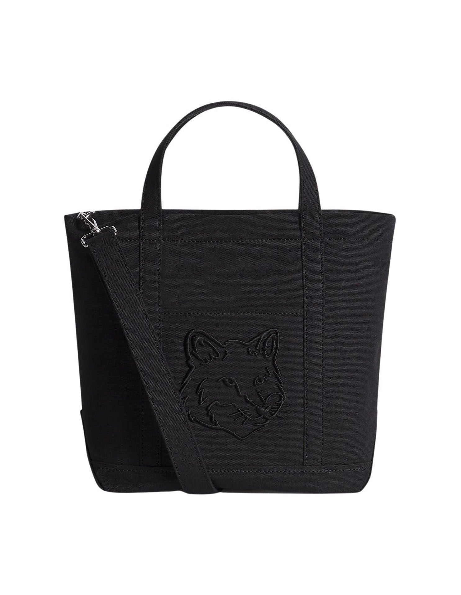 Fox head small shopping bag - Black