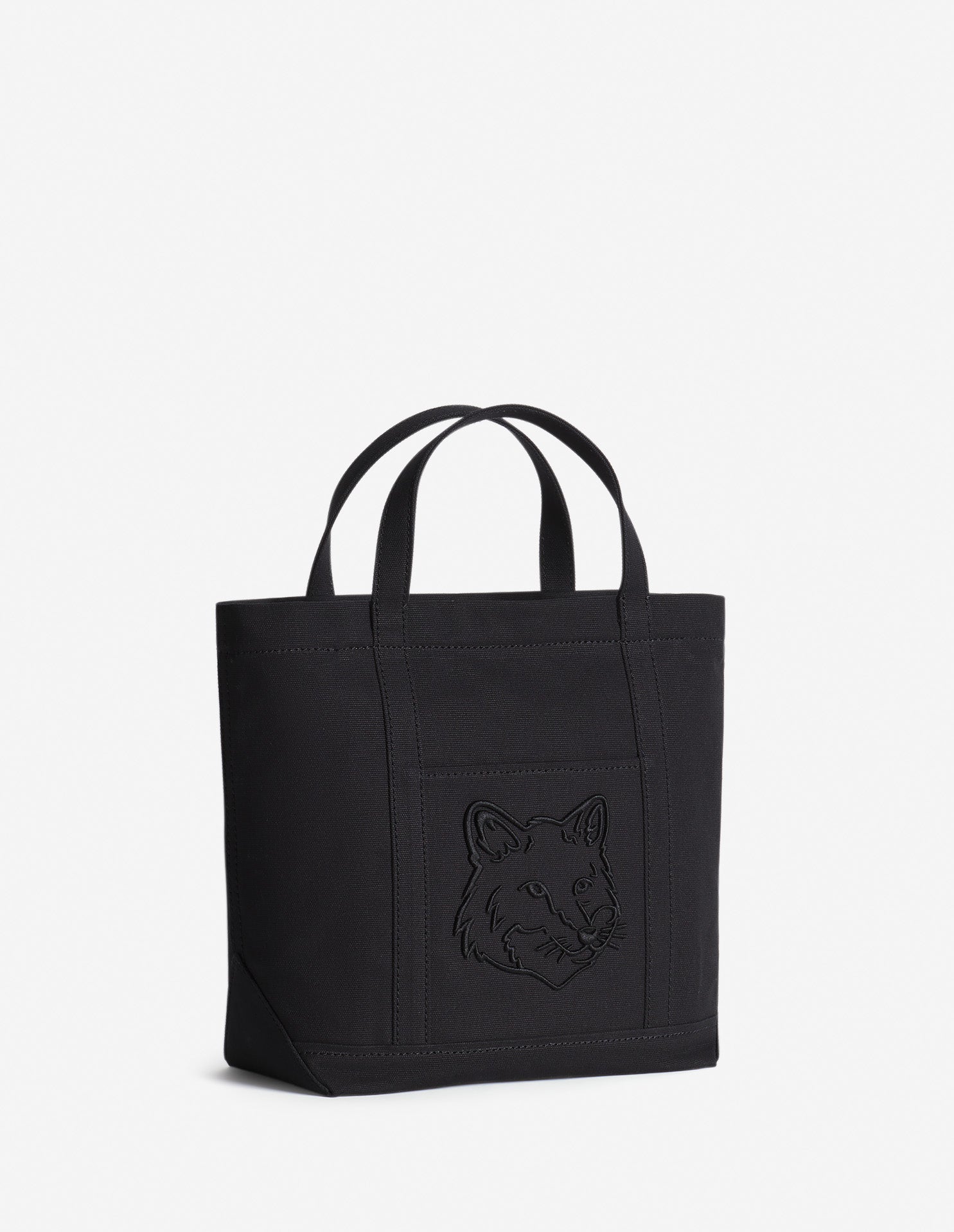 Fox head small shopping bag - Black