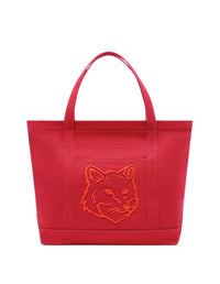 Bold Fox Head Large Shopping Bag - Burnt Red
