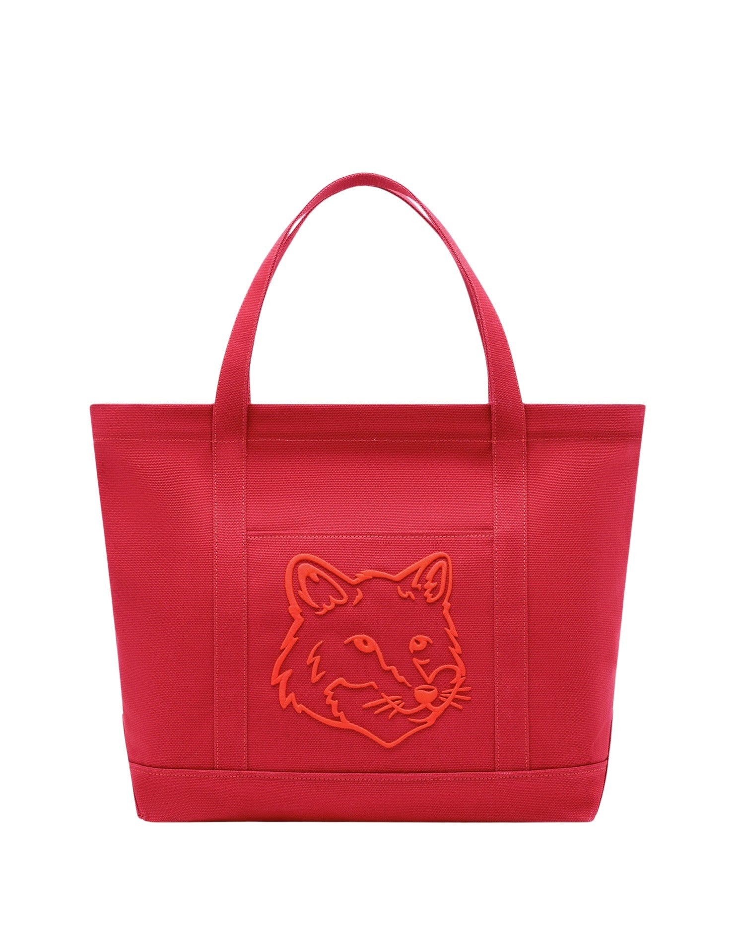 Bold Fox Head Large Shopping Bag - Burnt Red