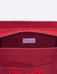 Bold Fox Head Large Shopping Bag - Burnt Red