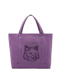 Fox head large shopping bag - Lilac