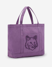 Fox head large shopping bag - Lilac