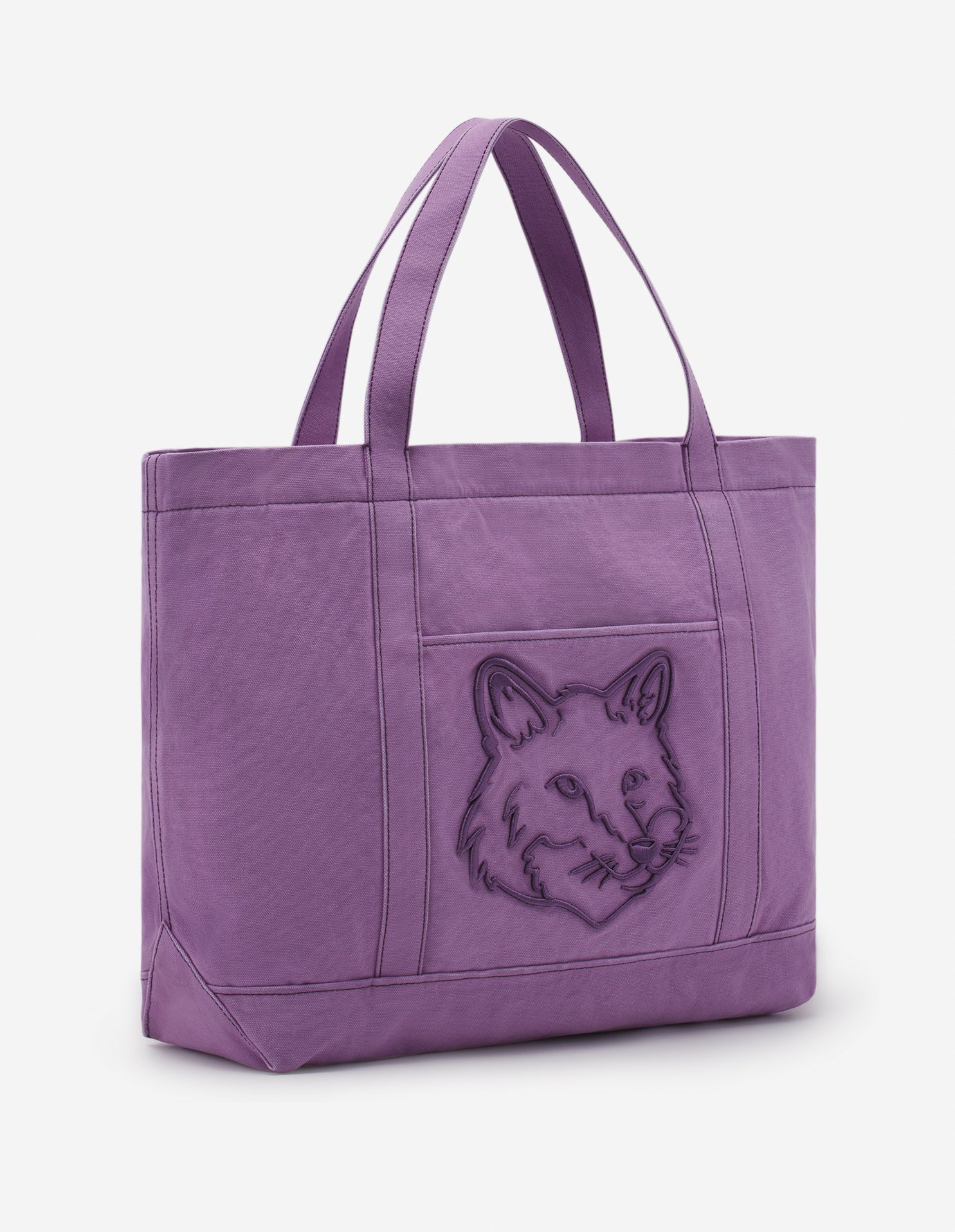 Fox head large shopping bag - Lilac