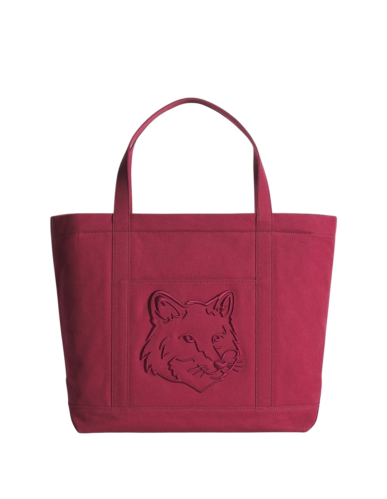 Fox head large shopping bag - Red Brown