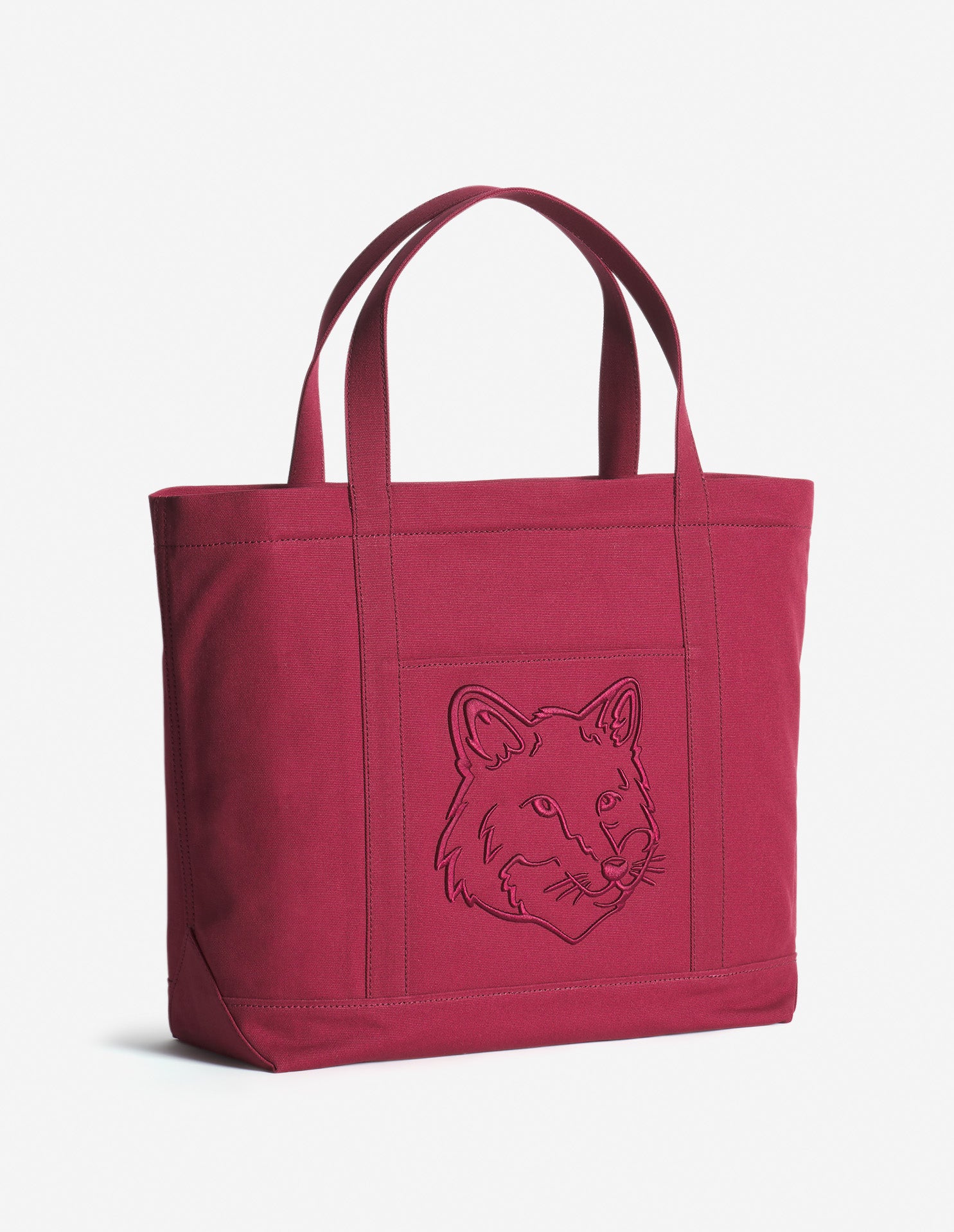 Fox head large shopping bag - Red Brown