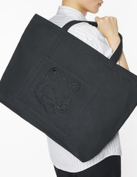 Fox head large shopping bag - Black