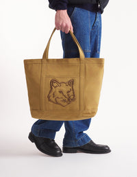 Fox large canvas tote bag - Chesnut