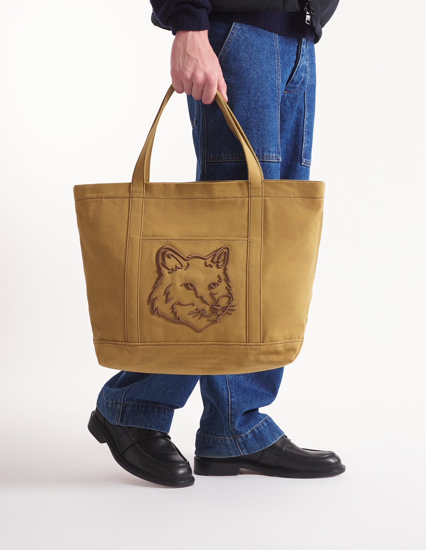 Fox large canvas tote bag - Chesnut