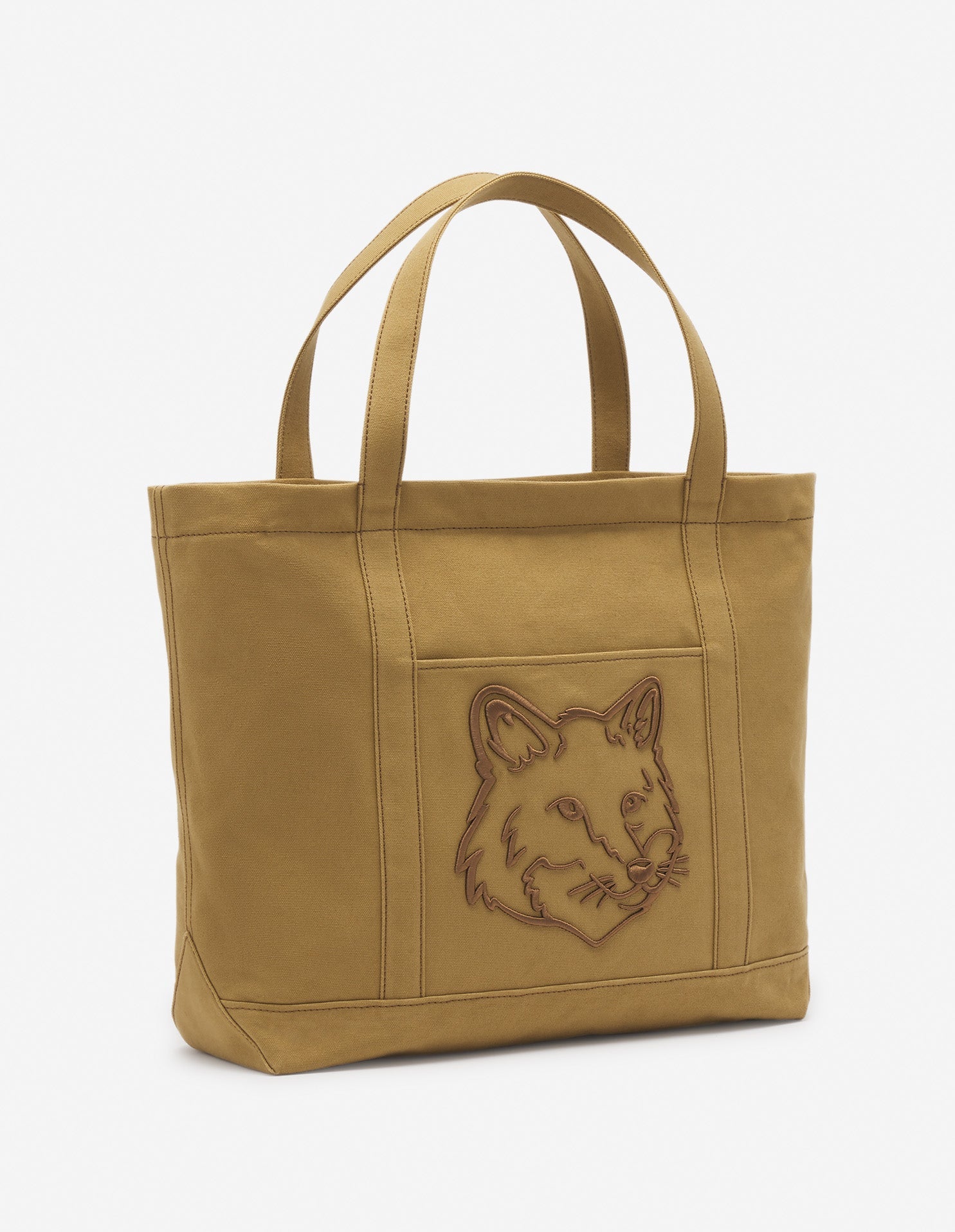 Fox large canvas tote bag - Chesnut
