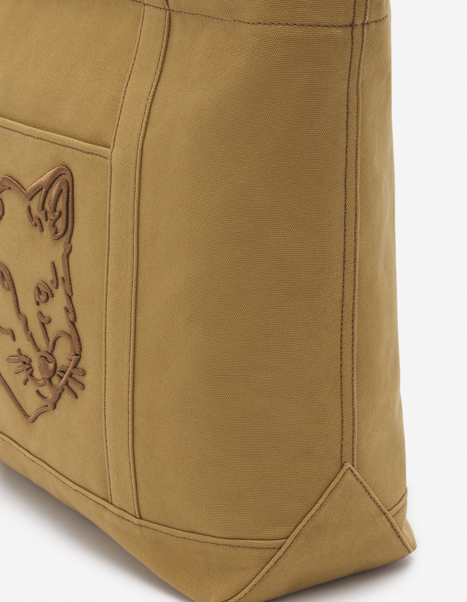 Fox large canvas tote bag - Chesnut