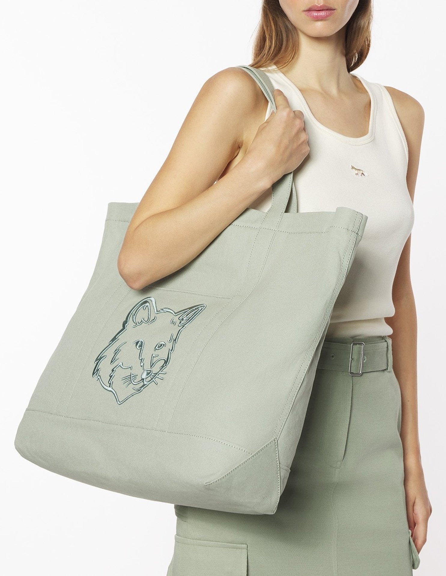 Fox head large shopping bag - Court Green