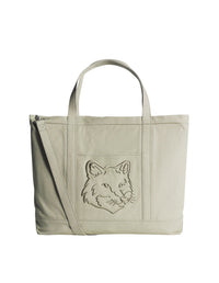 Fox head large shopping bag - Pebble