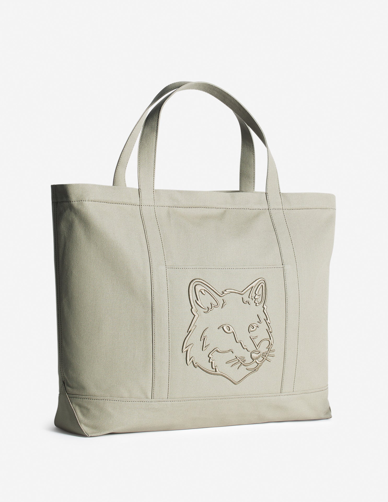 Fox head large shopping bag - Pebble