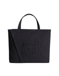 Fox head large shopping bag - Black