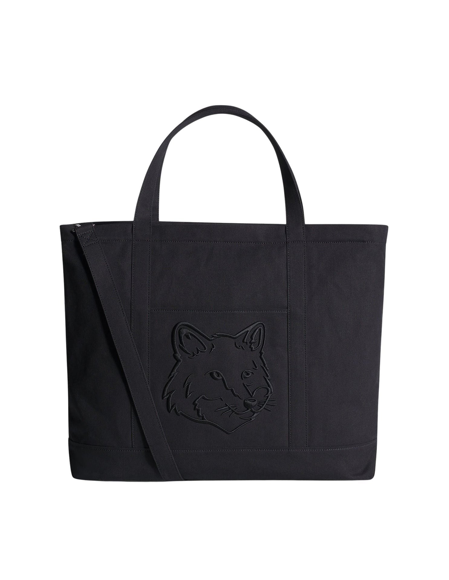 Fox head large shopping bag - Black
