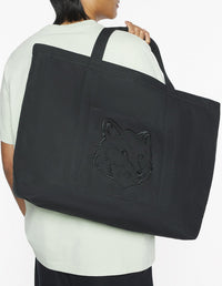 Fox head large shopping bag - Black
