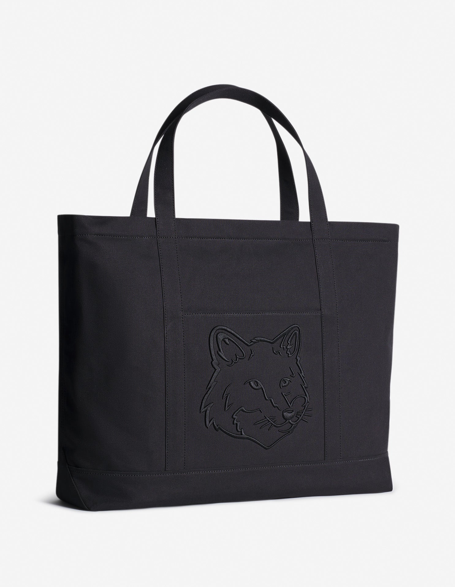 Fox head large shopping bag - Black