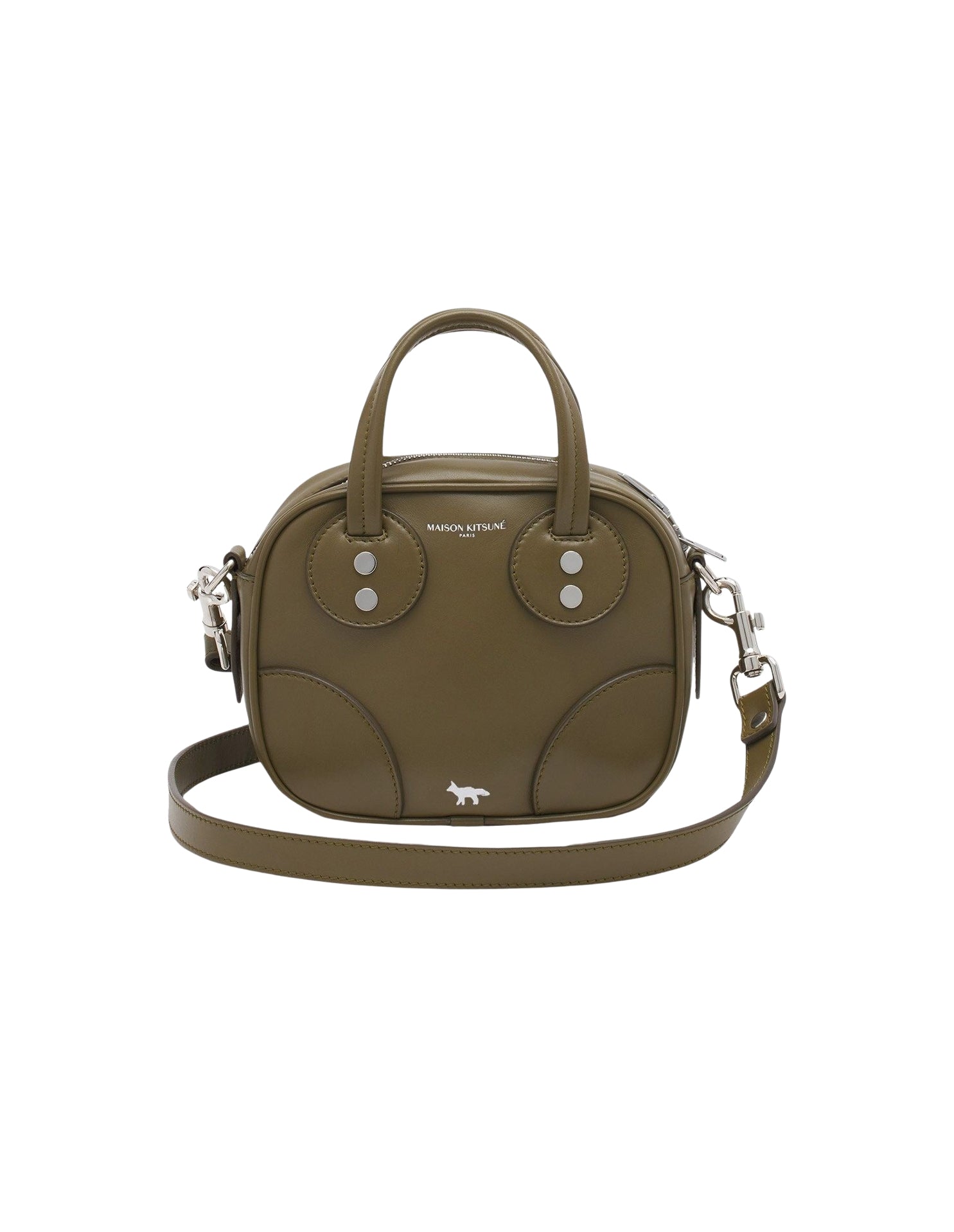 Embossed leather bag - Khaki