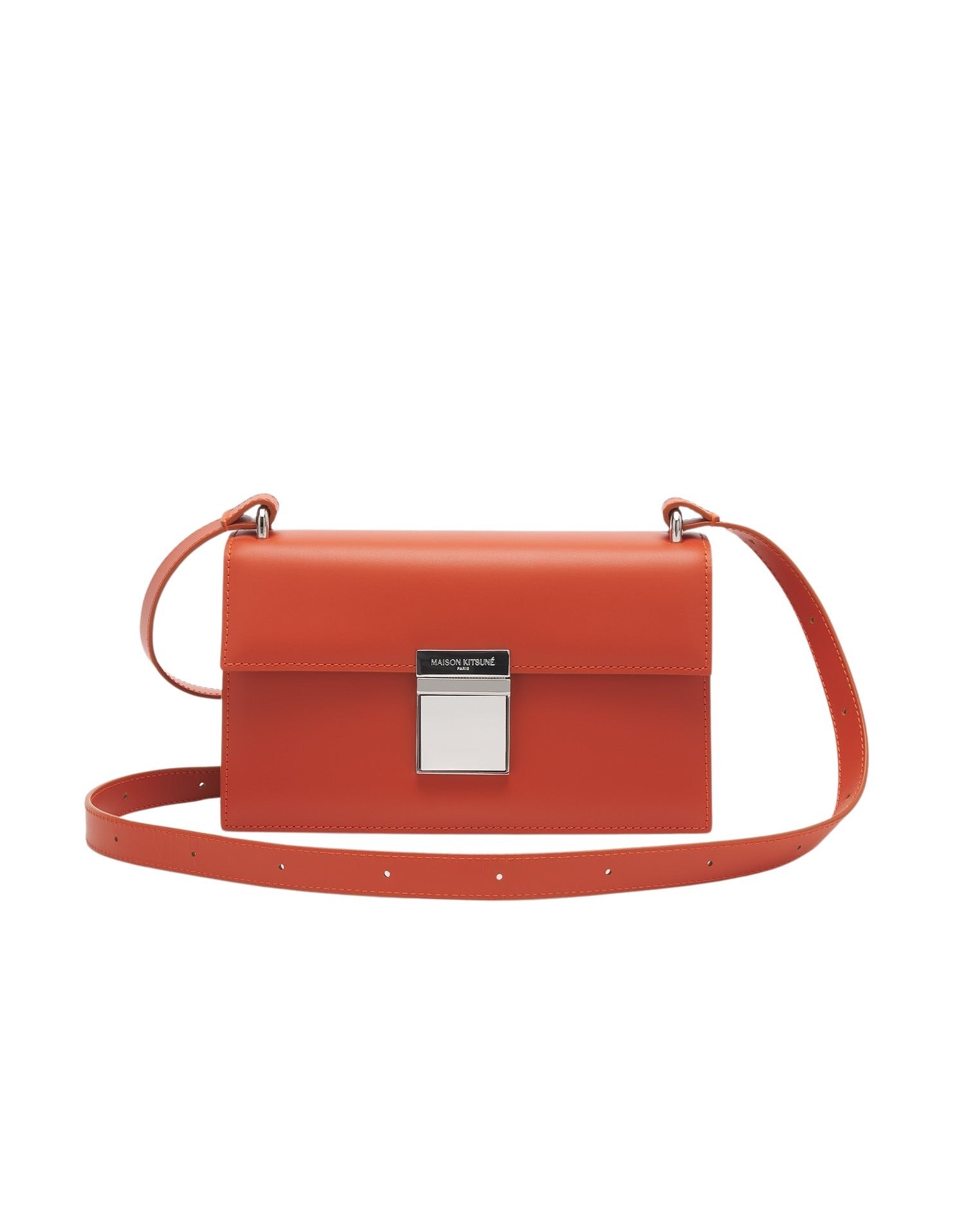 Preppy leather shoulder bag - Autumn Red