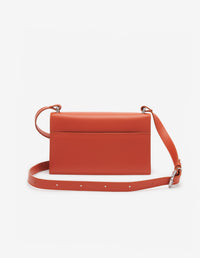Preppy leather shoulder bag - Autumn Red