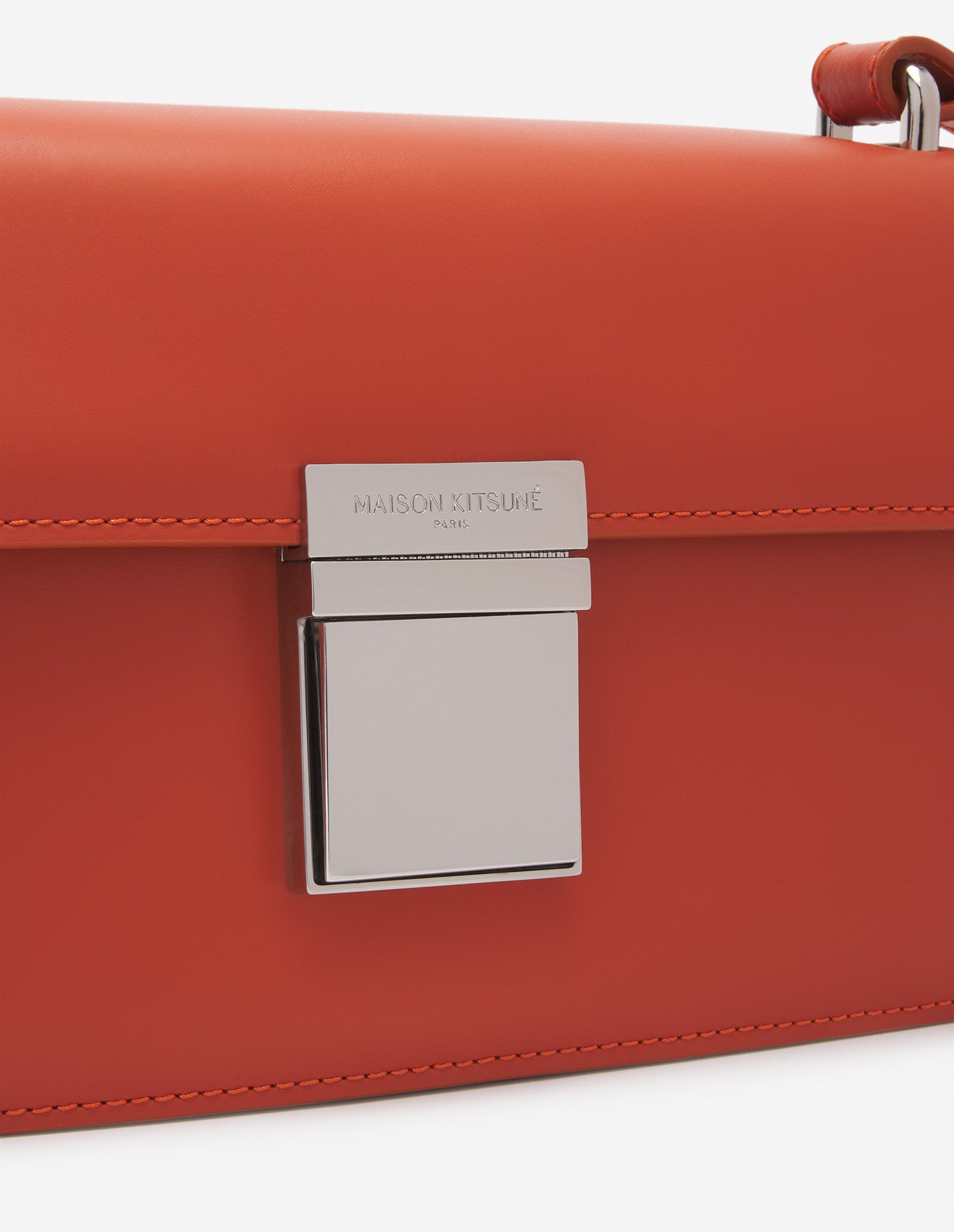 Preppy leather shoulder bag - Autumn Red