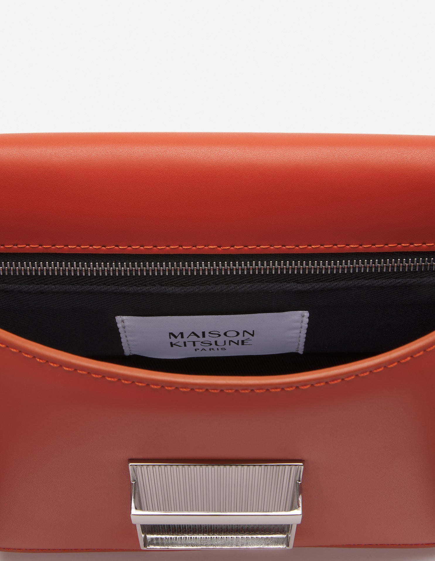 Preppy leather shoulder bag - Autumn Red