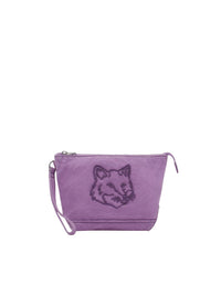 Pochette zippée avec broderie - Lilac