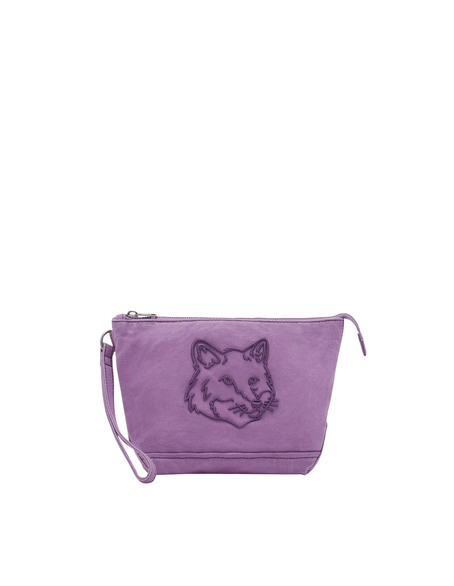 Zipped pouch with embroidery - Lilac