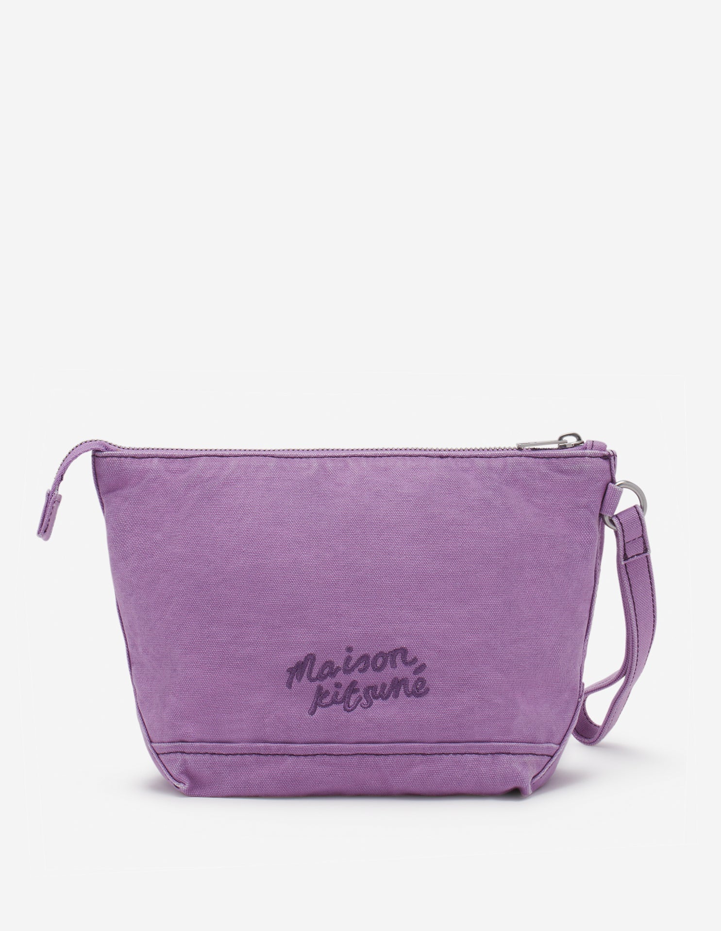 Zipped pouch with embroidery - Lilac