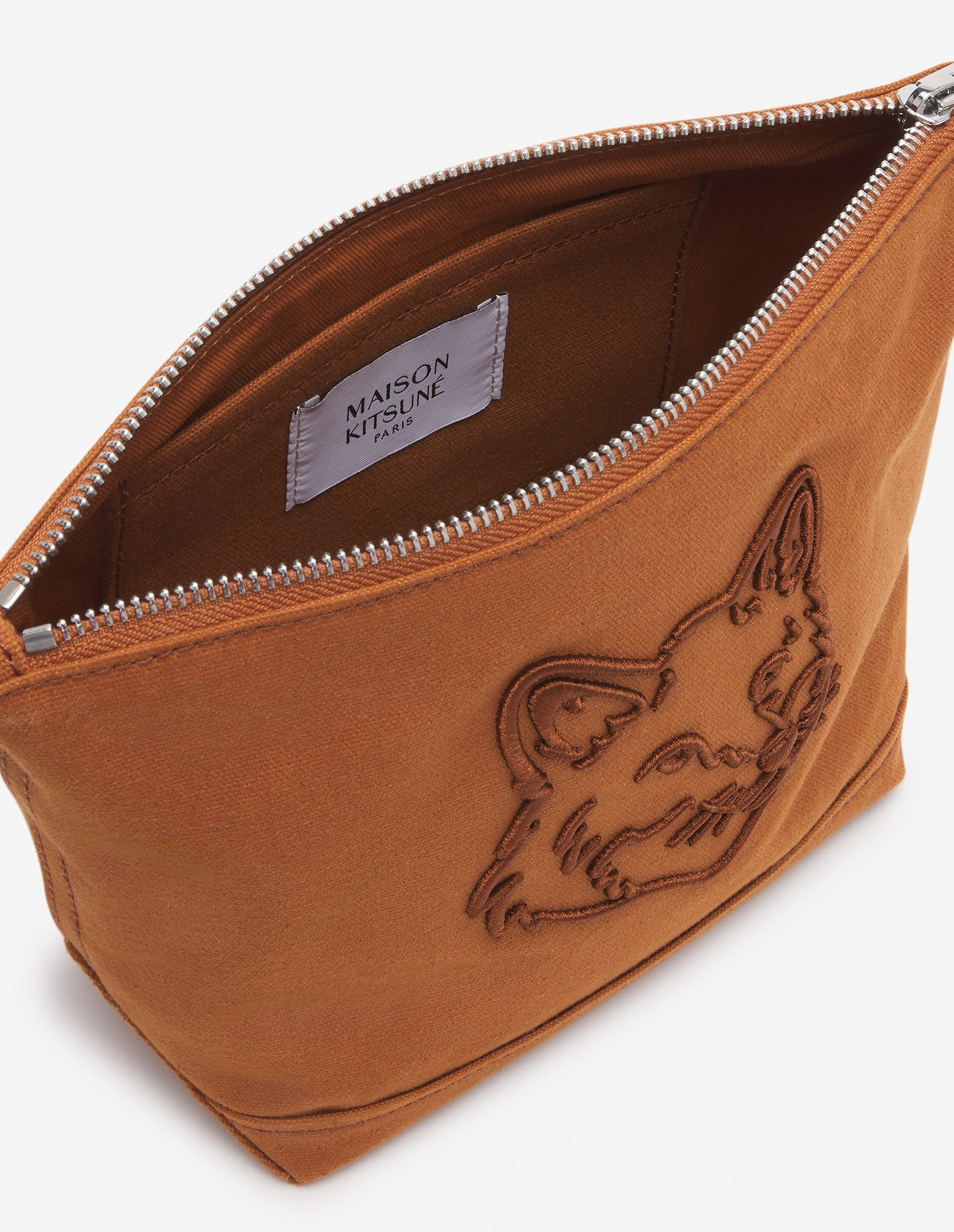 Zipped clutch bag - Fawn Brown