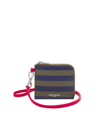 Leather neck wallet - Ink Khaki Rugby
