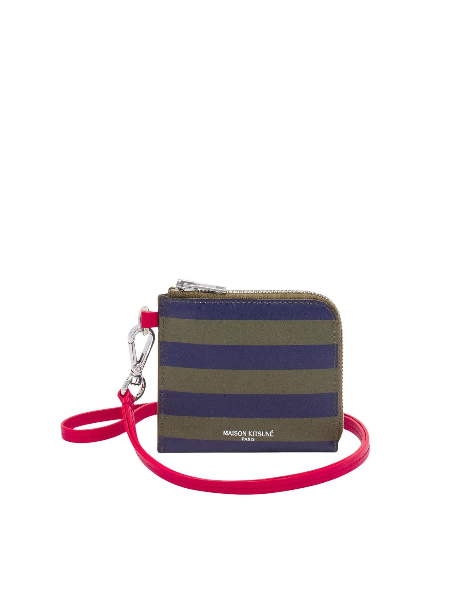 Leather neck wallet - Ink Khaki Rugby