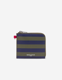 Leather neck wallet - Ink Khaki Rugby