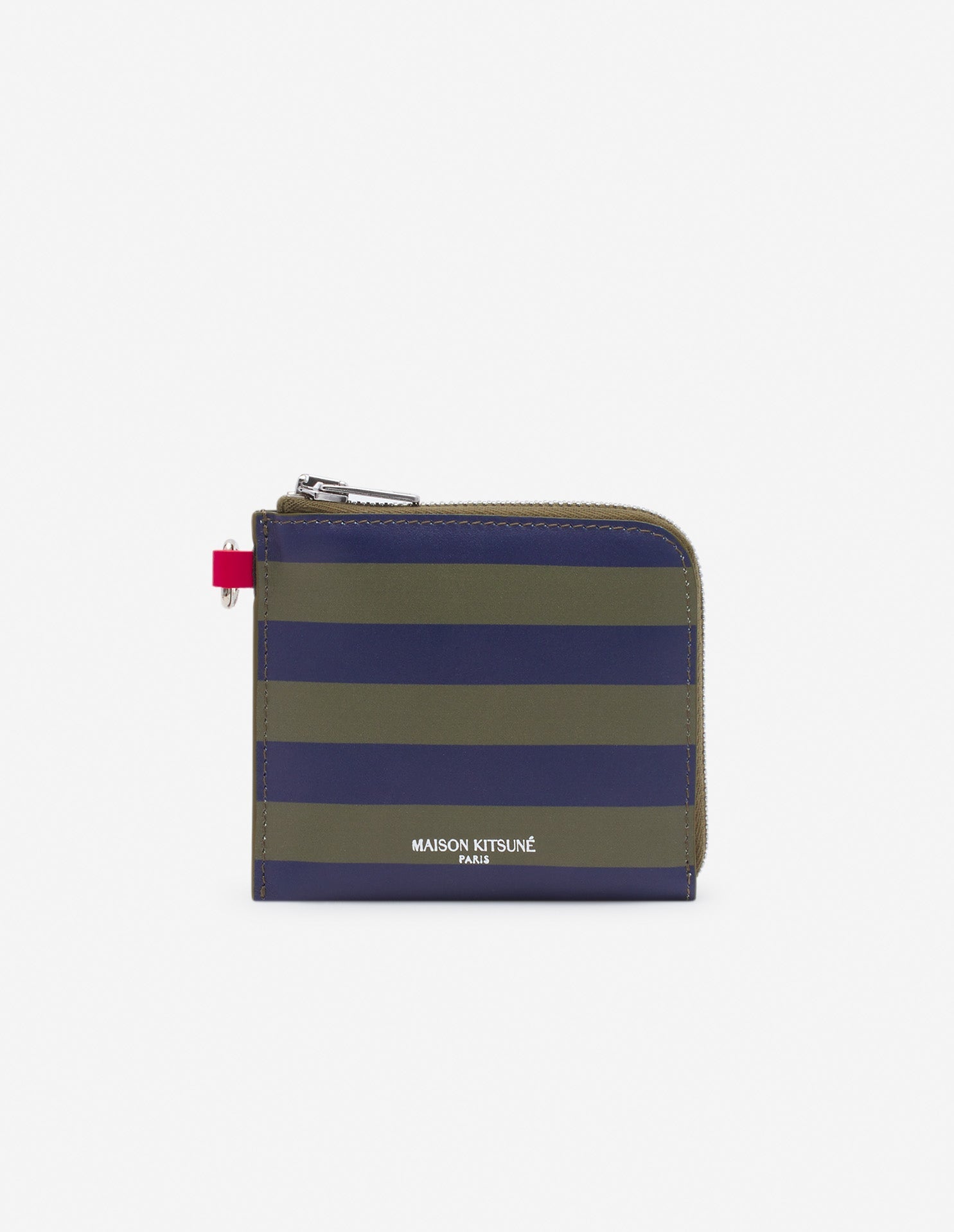 Leather neck wallet - Ink Khaki Rugby