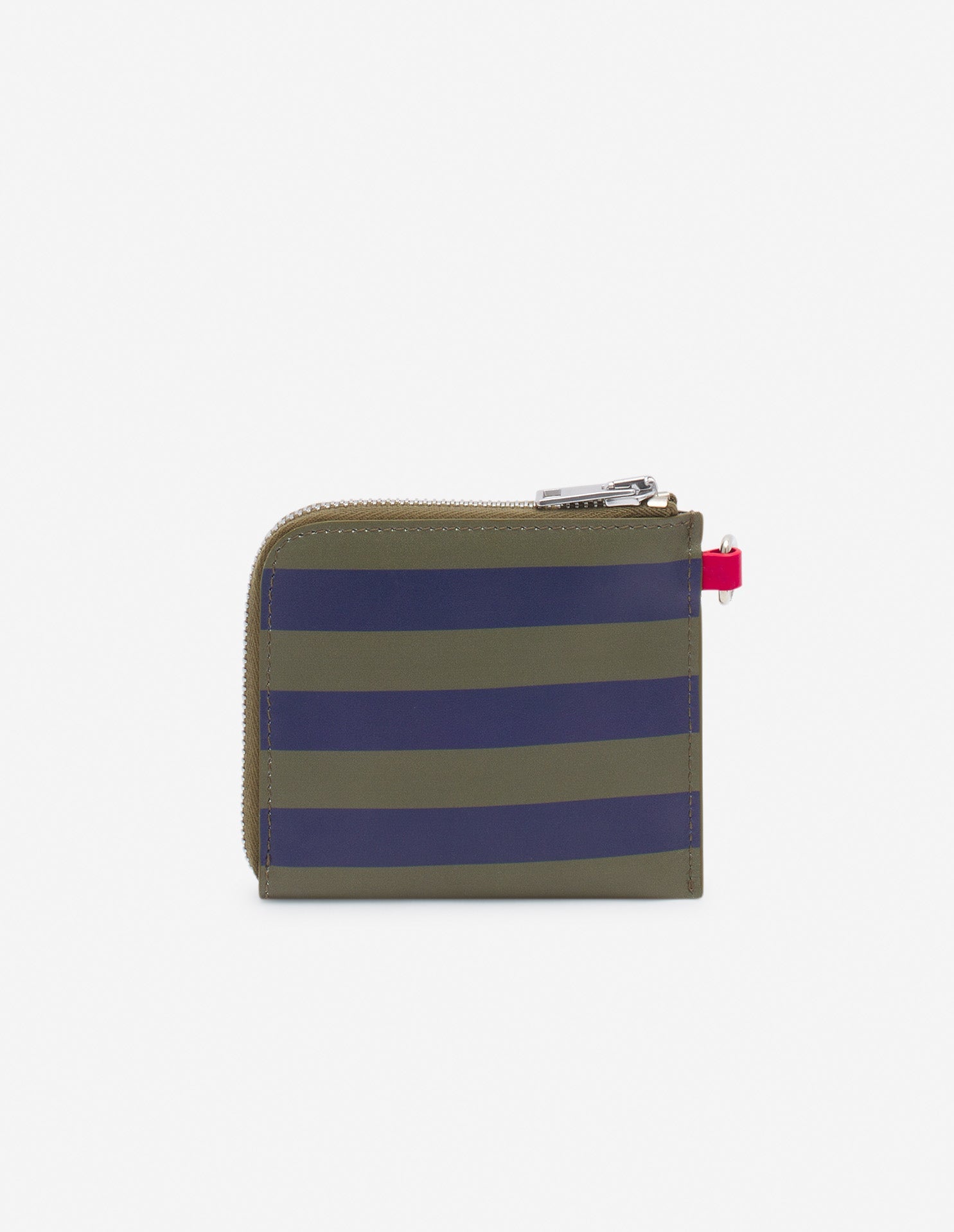 Leather neck wallet - Ink Khaki Rugby