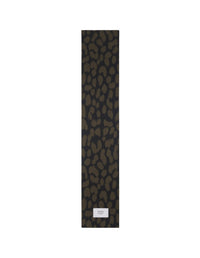 Wool leopard print scarf - Leopard Khaki Black
