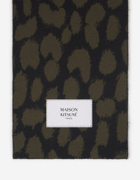 Wool leopard print scarf - Leopard Khaki Black