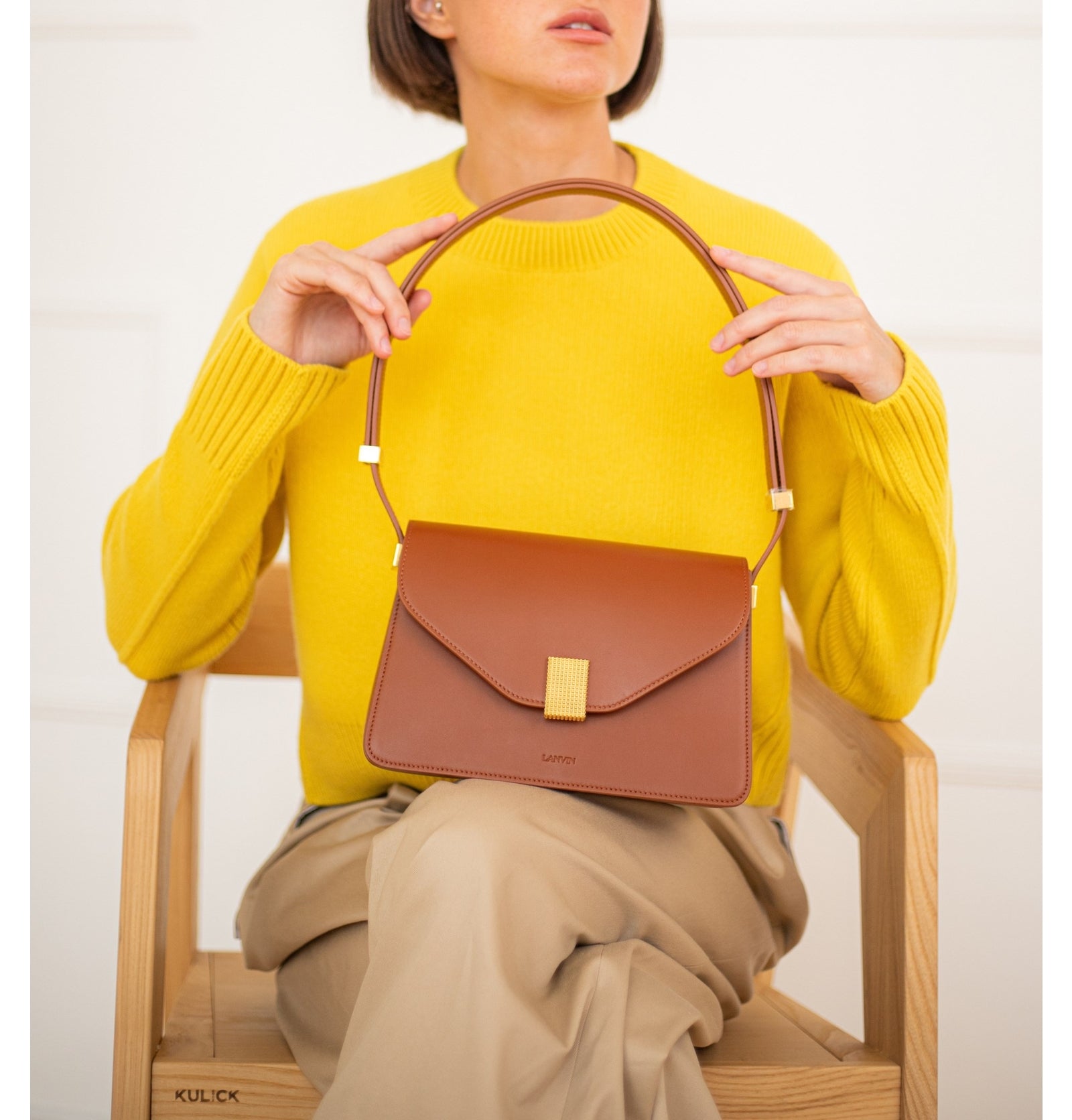 Pochette chaîne Concerto en cuir - Tan