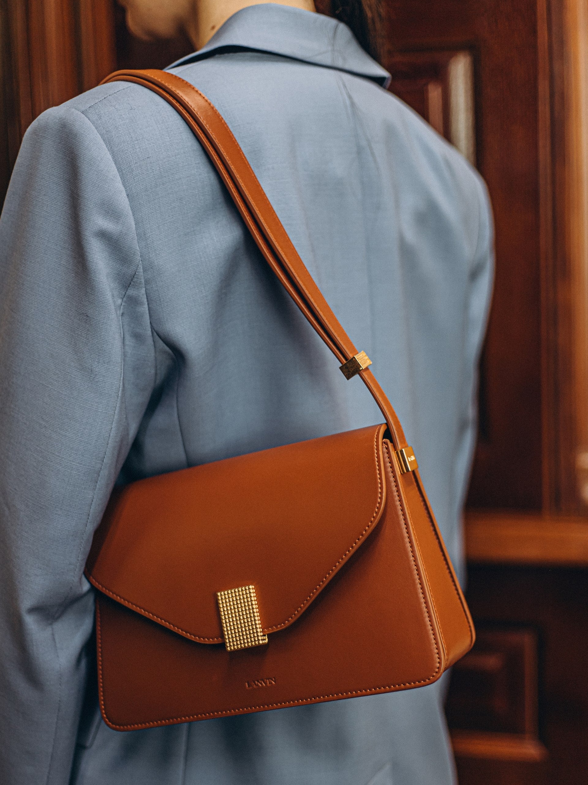 Pochette chaîne Concerto en cuir - Tan