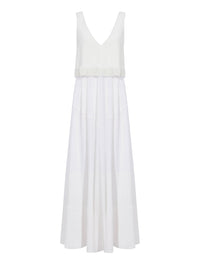 Robe longue Lynda à col V - Off White