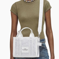 MINI   Mini sac The Crossbody Tote en toile cristal - White Crystal